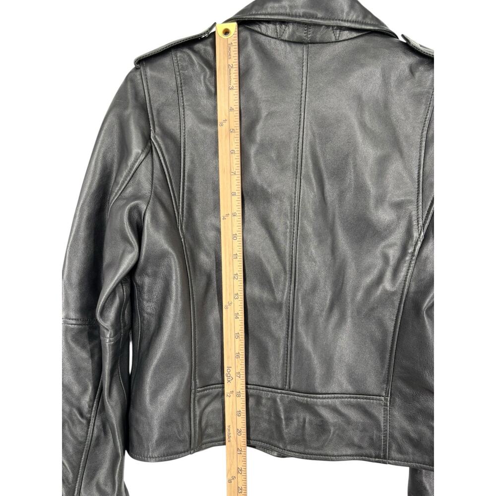 Levis Leather Moto‎ Jacket Womens Medium Caviar Black Motorcycle Bikercore - Picture 9 of 16
